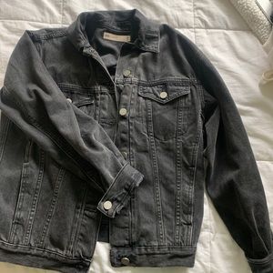 Black oversized denim jean jacket